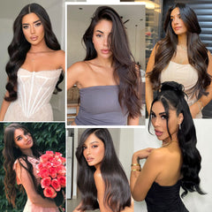 KooKaStyle Real Human Hair Clip-in Extensions | 7PCS 120g Straight Soft & Silky Natural Hair for Women