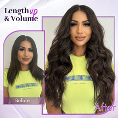 KooKaStyle Real Human Hair Clip-in Extensions | 7PCS 120g Straight Soft & Silky Natural Hair for Women