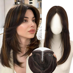 KooKaStyle 3D 360° Cover Hair Topper Clip for Women with Thinning Hair, Fluffy Natural Hair Piece with Anti-Slip Clips