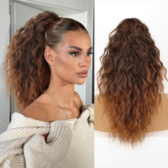 KooKaStyle Wavy Claw Ponytail Extension 18/30 Inch Curly Synthetic Hairpiece for Women