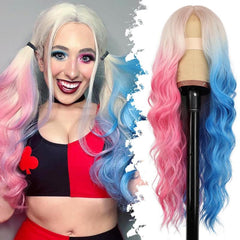 KooKaStyle Long Wavy Black Wig for Women, 26 Inch Synthetic Lace Front Heat Resistant Wig with Middle Part for Daily & Party Wear