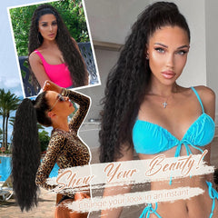 KooKaStyle Wavy Claw Ponytail Extension 18/30 Inch Curly Synthetic Hairpiece for Women