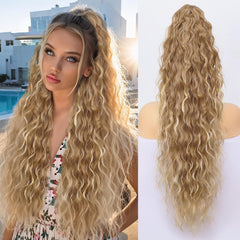 KooKaStyle Wavy Claw Ponytail Extension 18/30 Inch Curly Synthetic Hairpiece for Women