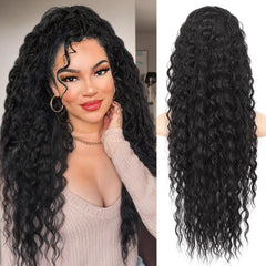 KooKaStyle Curly Drawstring Ponytail Extension 26 Inch Long Wavy Synthetic Hairpiece for Women