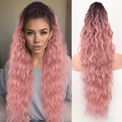 KooKaStyle Wavy Claw Ponytail Extension 18/30 Inch Curly Synthetic Hairpiece for Women