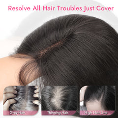 KooKaStyle Layered Hair Topper | 18 Inch Synthetic Invisible Hairpiece for Women