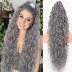 KooKaStyle Wavy Claw Ponytail Extension 18/30 Inch Curly Synthetic Hairpiece for Women