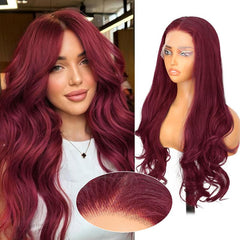 KooKaStyle 13x6 Lace Front Wig | 26 Inch Long Body Wave Synthetic Wig, Pre-Plucked with Baby Hair, Natural Look for Daily Wear