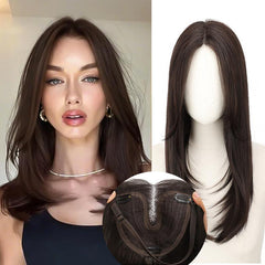 KooKaStyle 3D 360° Cover Hair Topper Clip for Women with Thinning Hair, Fluffy Natural Hair Piece with Anti-Slip Clips