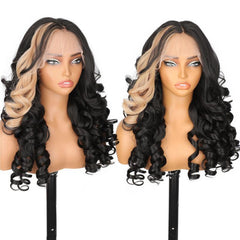 KooKaStyle 13x6 Loose Wave Synthetic Lace Front Wig | HD Transparent Lace, Pre-Plucked, Glueless Wear & Go Wig for Women