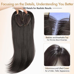 KooKaStyle 3D 360° Cover Hair Topper Clip for Women with Thinning Hair, Fluffy Natural Hair Piece with Anti-Slip Clips