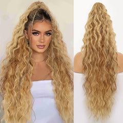 KooKaStyle Wavy Claw Ponytail Extension 18/30 Inch Curly Synthetic Hairpiece for Women