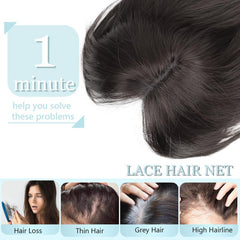 KooKaStyle Wavy Hair Topper | 20 Inch Synthetic Invisible Hairpiece for Women