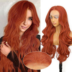 KooKaStyle 13x6 Lace Front Wig | 26 Inch Long Body Wave Synthetic Wig, Pre-Plucked with Baby Hair, Natural Look for Daily Wear