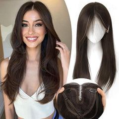 KooKaStyle 3D 360° Cover Hair Topper Clip for Women with Thinning Hair, Fluffy Natural Hair Piece with Anti-Slip Clips