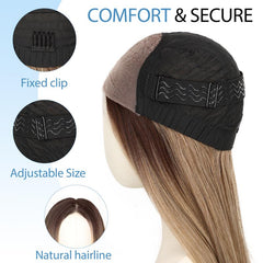 KooKaStyle 5x7 Synthetic Lace Front Wig | Straight HD Lace Pre-Plucked Wig 22 Inch Natural Look