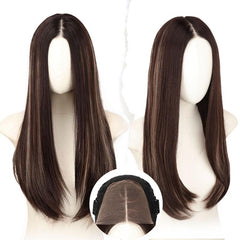 KooKaStyle 5x7 Synthetic Lace Front Wig | Straight HD Lace Pre-Plucked Wig 22 Inch Natural Look