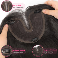 KooKaStyle Layered Hair Topper | 18 Inch Synthetic Invisible Hairpiece for Women