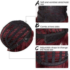 KooKaStyle Curly Bob Wig with Bangs, Short Wavy Synthetic Heat Resistant Wig for Women, Easy to Wear Bob Style Hairpiece