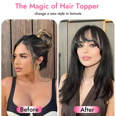 KooKaStyle Layered Hair Topper | 18 Inch Synthetic Invisible Hairpiece for Women