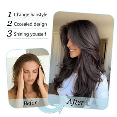 KooKaStyle Wavy Hair Topper | 20 Inch Synthetic Invisible Hairpiece for Women