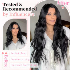 KooKaStyle Clip in Synthetic Hair Extensions Long Wavy 4PCS Double Weft Thick Hairpieces for Women