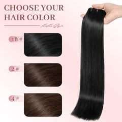 KooKaStyle Straight Real Human Hair Clip-in Extensions | Soft & Silky Natural Human Hair, 7PCS 120g for Women Daily Use