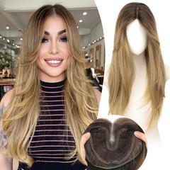 KooKaStyle 3D 360° Cover Hair Topper Clip for Women with Thinning Hair, Fluffy Natural Hair Piece with Anti-Slip Clips