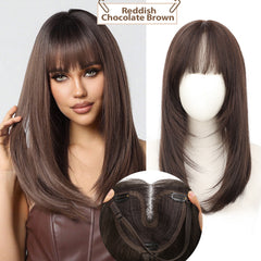 KooKaStyle Layered Hair Topper | 18 Inch Synthetic Invisible Hairpiece for Women