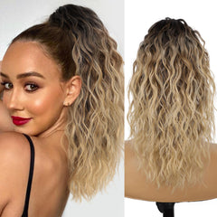 KooKaStyle Wavy Claw Ponytail Extension 18/30 Inch Curly Synthetic Hairpiece for Women
