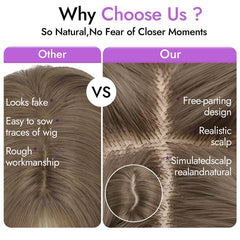 [KooKaStyle]Long Ombre Light Blonde Wig for Women,4x4 Realistic Scalp, Free Parting,Layered Hairstyle Synthetic Heat Resistant for Daily Party Use 26 inch