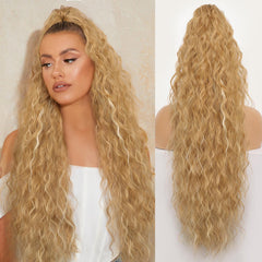 KooKaStyle Wavy Claw Ponytail Extension 18/30 Inch Curly Synthetic Hairpiece for Women