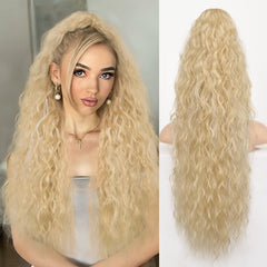 KooKaStyle Wavy Claw Ponytail Extension 18/30 Inch Curly Synthetic Hairpiece for Women