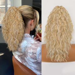 KooKaStyle Wavy Claw Ponytail Extension 18/30 Inch Curly Synthetic Hairpiece for Women