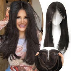KooKaStyle 3D 360° Cover Hair Topper Clip for Women with Thinning Hair, Fluffy Natural Hair Piece with Anti-Slip Clips