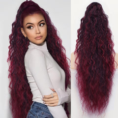 KooKaStyle Wavy Claw Ponytail Extension 18/30 Inch Curly Synthetic Hairpiece for Women