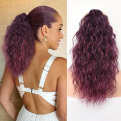 KooKaStyle Wavy Claw Ponytail Extension 18/30 Inch Curly Synthetic Hairpiece for Women