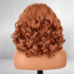 KooKaStyle 13x4 Short Lace Front Wig | 12 Inch Curly Wave Synthetic Wig for Women, Natural Look for Daily & Party Use