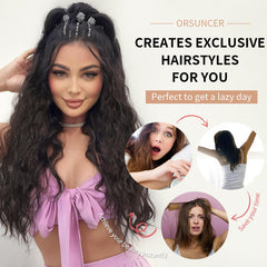 KooKaStyle Wavy Claw Ponytail Extension 18/30 Inch Curly Synthetic Hairpiece for Women