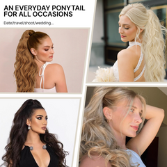 [NEW IN] KooKaStyle Ponytail Extension 26" Fluffy Long Wavy Curly Claw Clip Hair Extensions Ponytail Multi-layered Clip in Fake Pony Tails Natural Soft Synthetic Hairpiece Light Brown with Blonde
