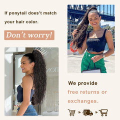 KooKaStyle Wavy Claw Ponytail Extension 18/30 Inch Curly Synthetic Hairpiece for Women